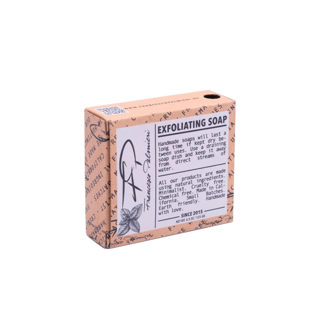 Close-up view of six artisan soap bars from the Fresh Favorites Collection, highlighting Lavender, Goat Milk, Eucalyptus, Green Tea, Exfoliating, and Lemongrass varieties