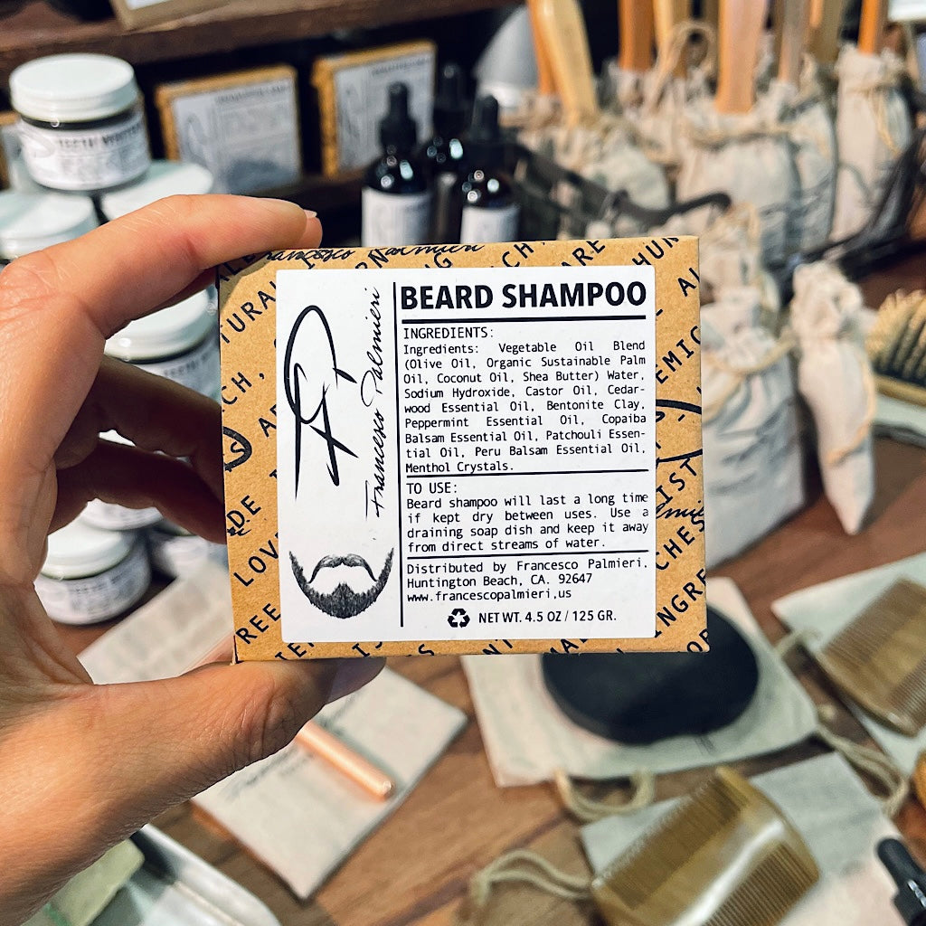 Francesco Palmieri Beard Shampoo Bar with Beard Oil – Complete Beard Care Set