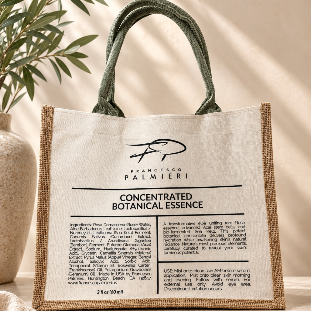 Francesco Palmieri Cotton Canvas & Jute Tote Bag
