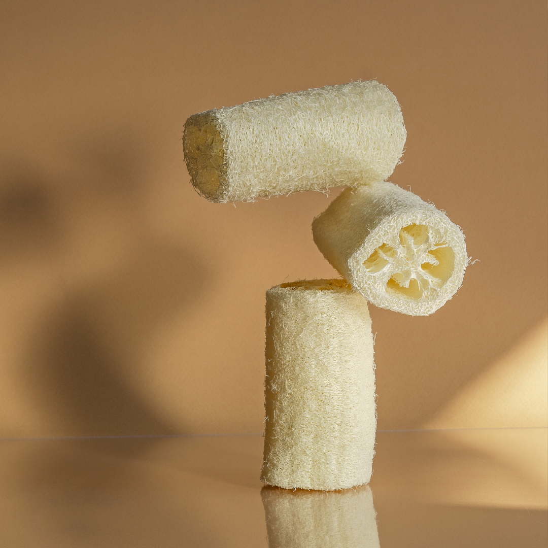 6-inch Natural Loofah Sponge displayed in eco-friendly packaging